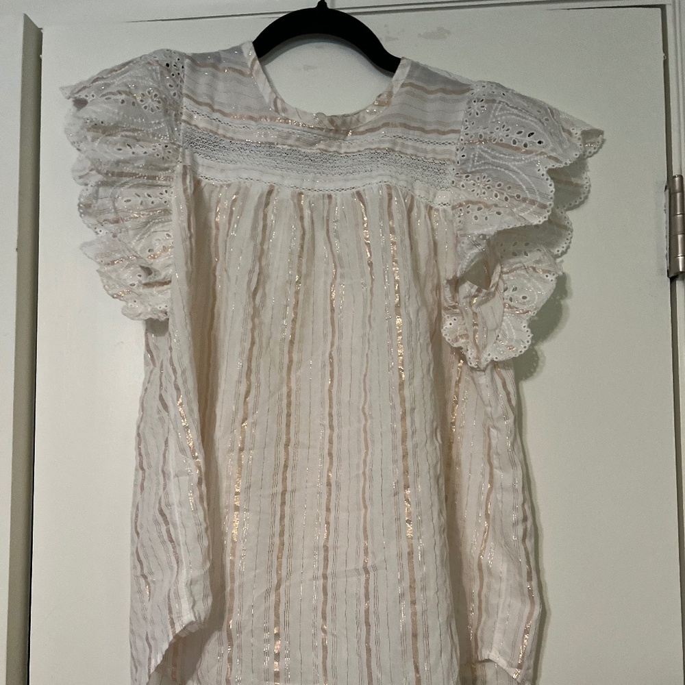 NWOT Matilda Jane Good Hart Ruffle cap sleeve top size S